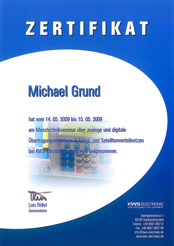 Messtechnikseminar über analoge und digitale Übertragungsverfahren, Michael Grund