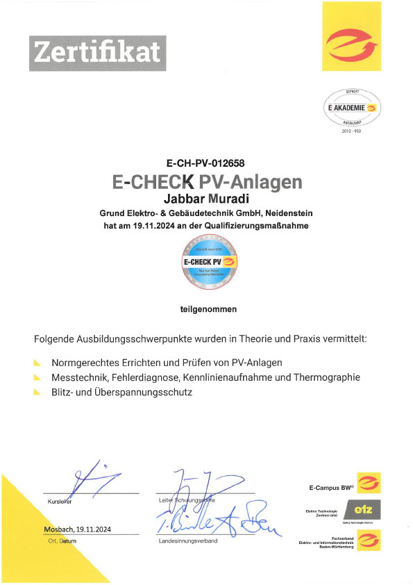 E-CHECK PV-Anlagen, Jabbar Muradi