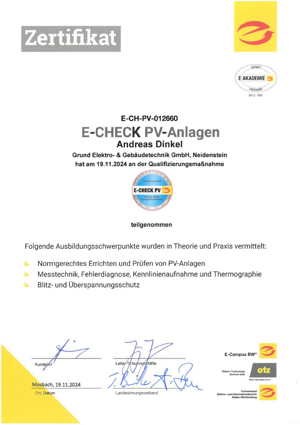 E-CHECK PV-Anlagen, Andreas Dinkel